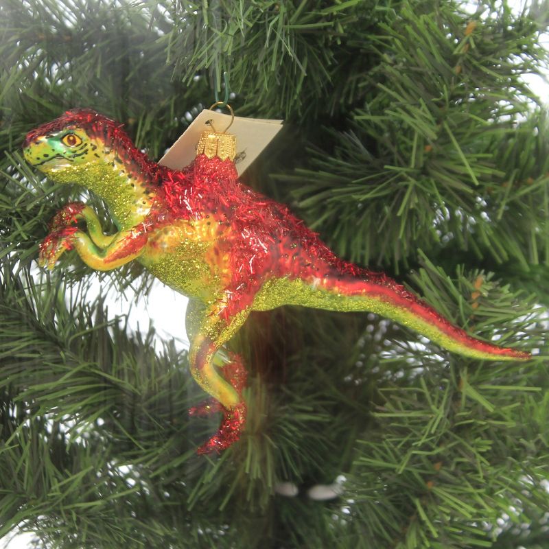Christina's World 4.75" Hairy Red Iguanodon Dinosaur Prehistoric Reptile  -  Tree Ornaments