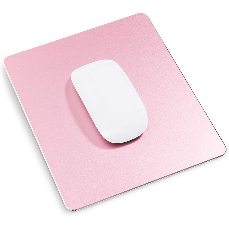 Metal Mouse Pad for Office, Modern Desk Accessories, Aluminum, Blush Pink (8.65 x 7 inches)