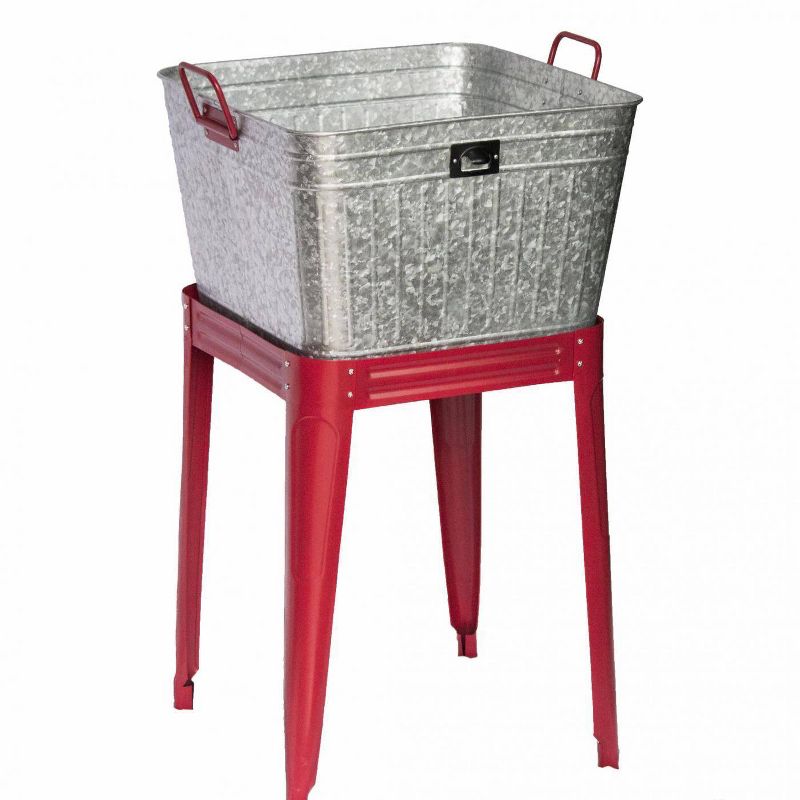 72qt Metal Tub with Stand Gray - Backyard Expressions