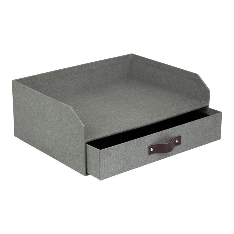 Walter Canvas Letter Tray with Drawer Gray - Bigso Box of Sweden