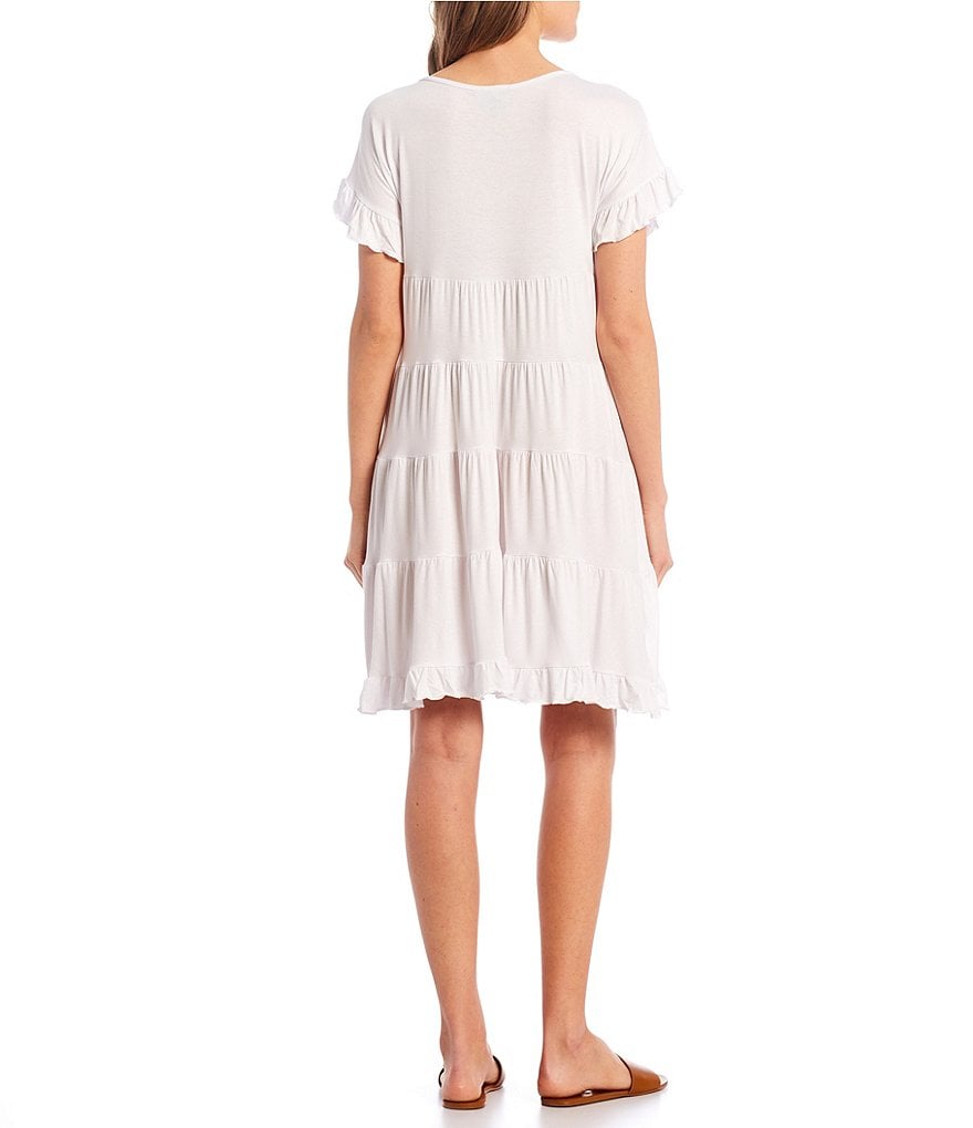 Angie Short Sleeve Tiered Babydoll Dress