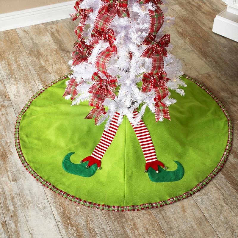 Saro Lifestyle Galvanized Christmas Tree Ring With Gold Rim