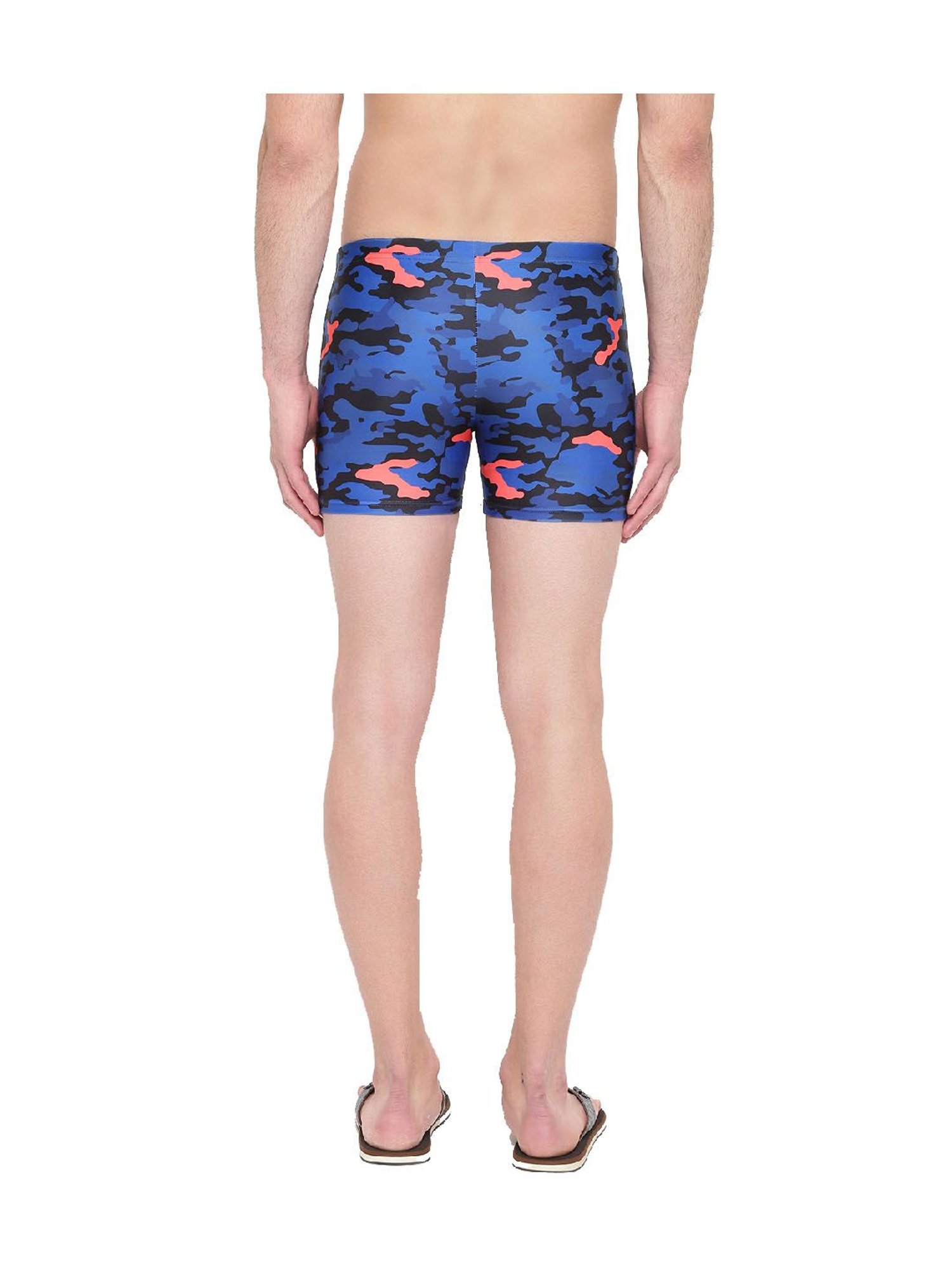 IO Blue Camo Skinny Fit Swim Shorts