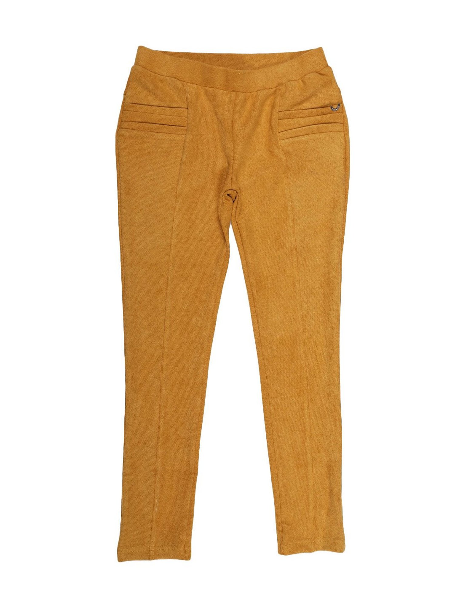 Peppermint Girls Yellow Solid Leggings