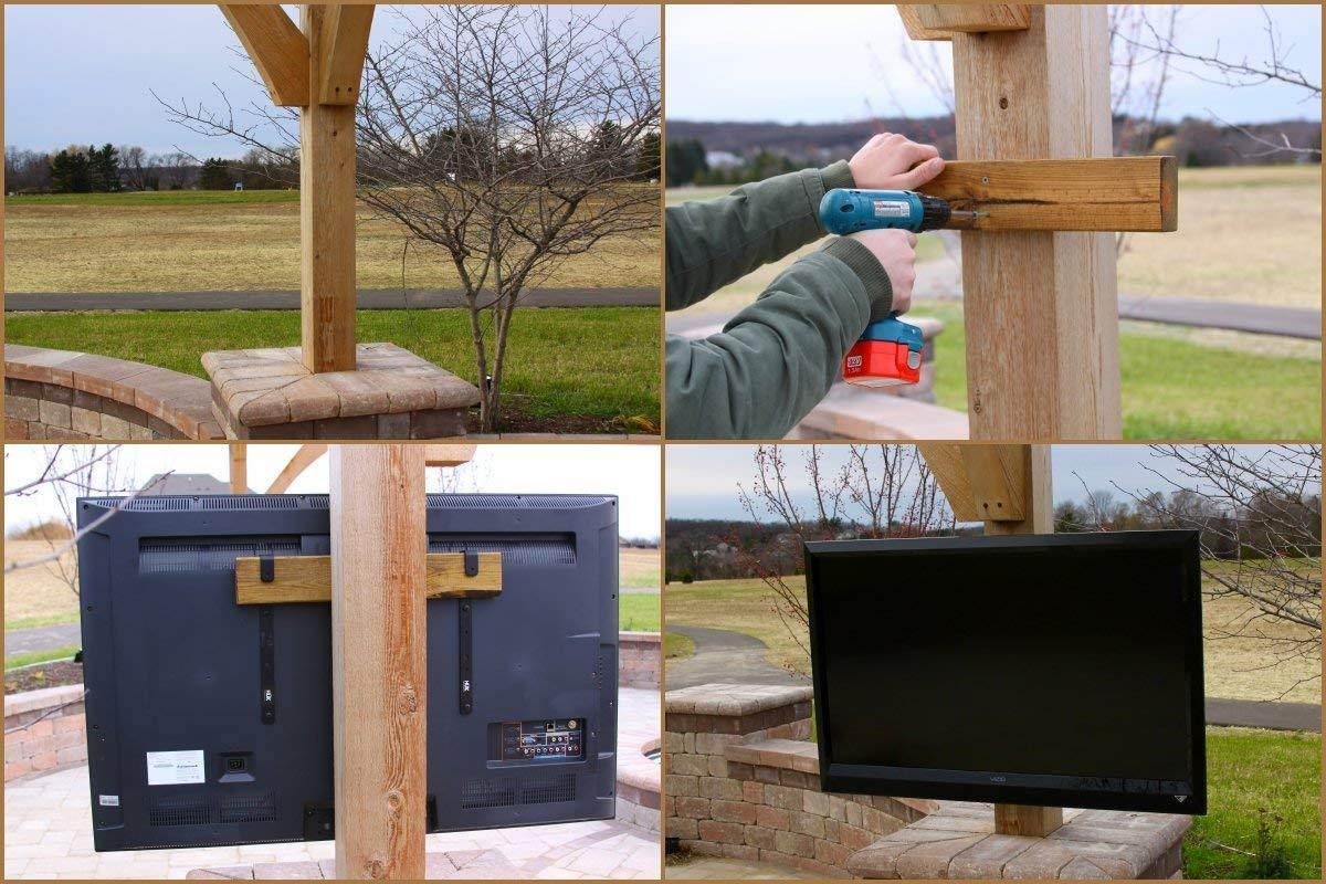 HUK TV Mounts Midsize TV Hanger Bracket for 24-49 Inch Flat Panel Screen TV VESA 75 mm/100 mm/200 mm, All Weather, Light Weight