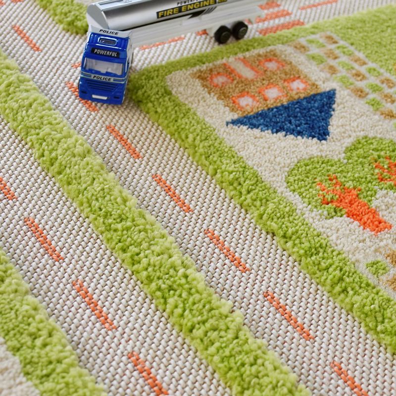 3'4"x5' Rectangle Indoor and Outdoor Tufted and Hooked Accent Rug Green - IVI