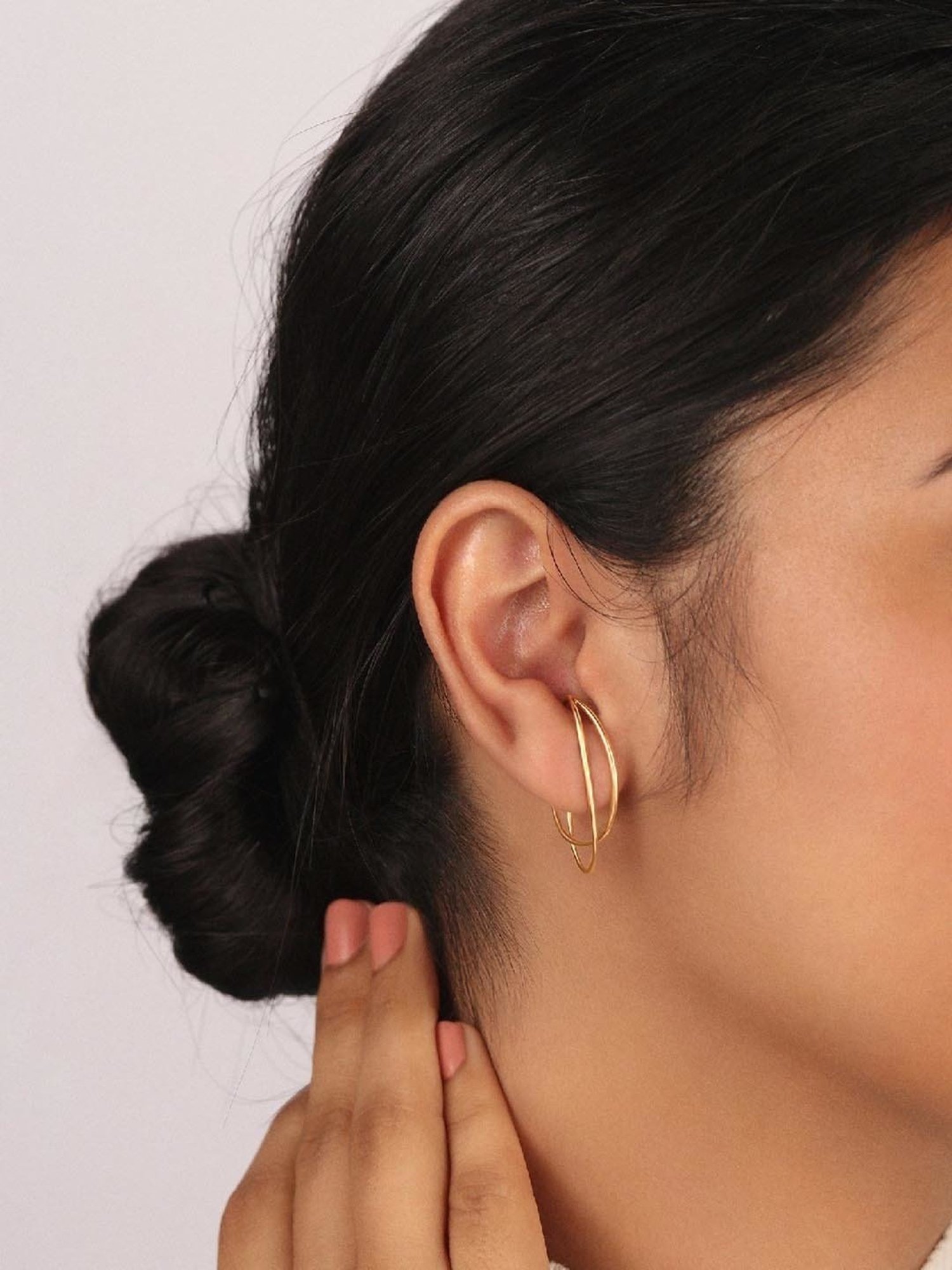 Mia by Tanishq Eclipse Flare 14k Hoop Earrings