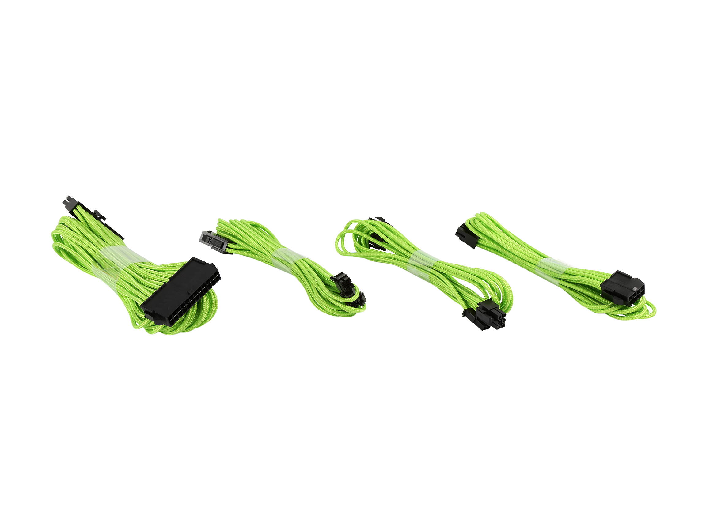 Phanteks PH-CB-CMBO_GR Universal Extension Cables Kit (PH-CB-CMBO) - 1x 24pin ATX, 1x 8pin (4+4) EPS, 2x 8pin (6+2) PCI-e Extension, 500mm Length, Individually Sleeved, Green Color