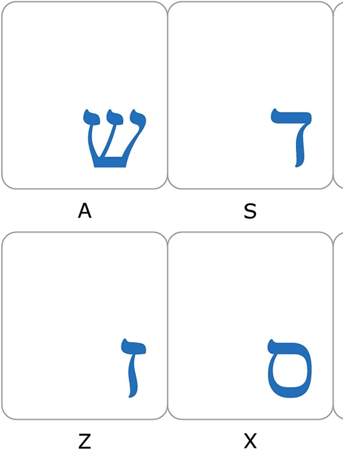 Hebrew Greek English US Keyboard Sticker Black