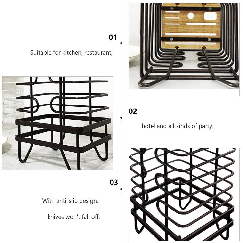 1Pc Iron Cutting Tool Rack Multifunctional Cutlery Organizer Kitchen Shelf