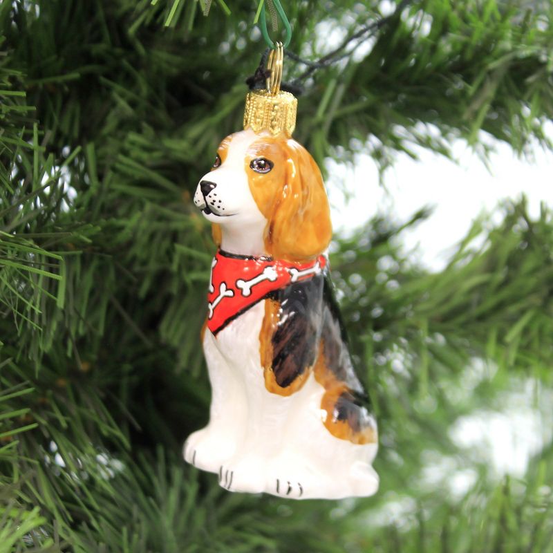 Joy To The World 3.25" Beagle W/  Bandana Ornament Pet Set Dog Companion  -  Tree Ornaments