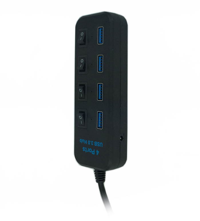 USB Type C to 4-Port 3.0 Hub with Individual Power Switches