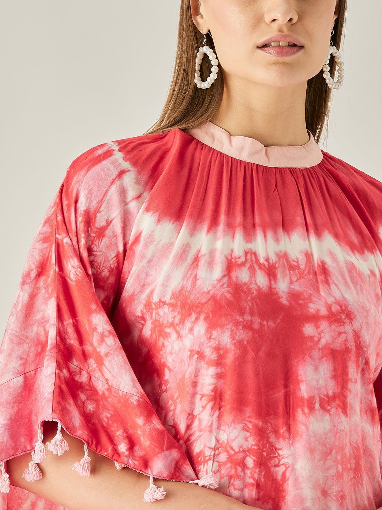 The Kaftan Company Pink Tie-Dye Kaftan Top