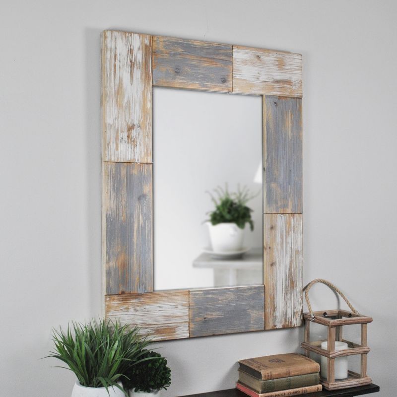 24" x 1" x 31.5" Mason Farmhouse Planks Mirror Aged White - FirsTime & Co.