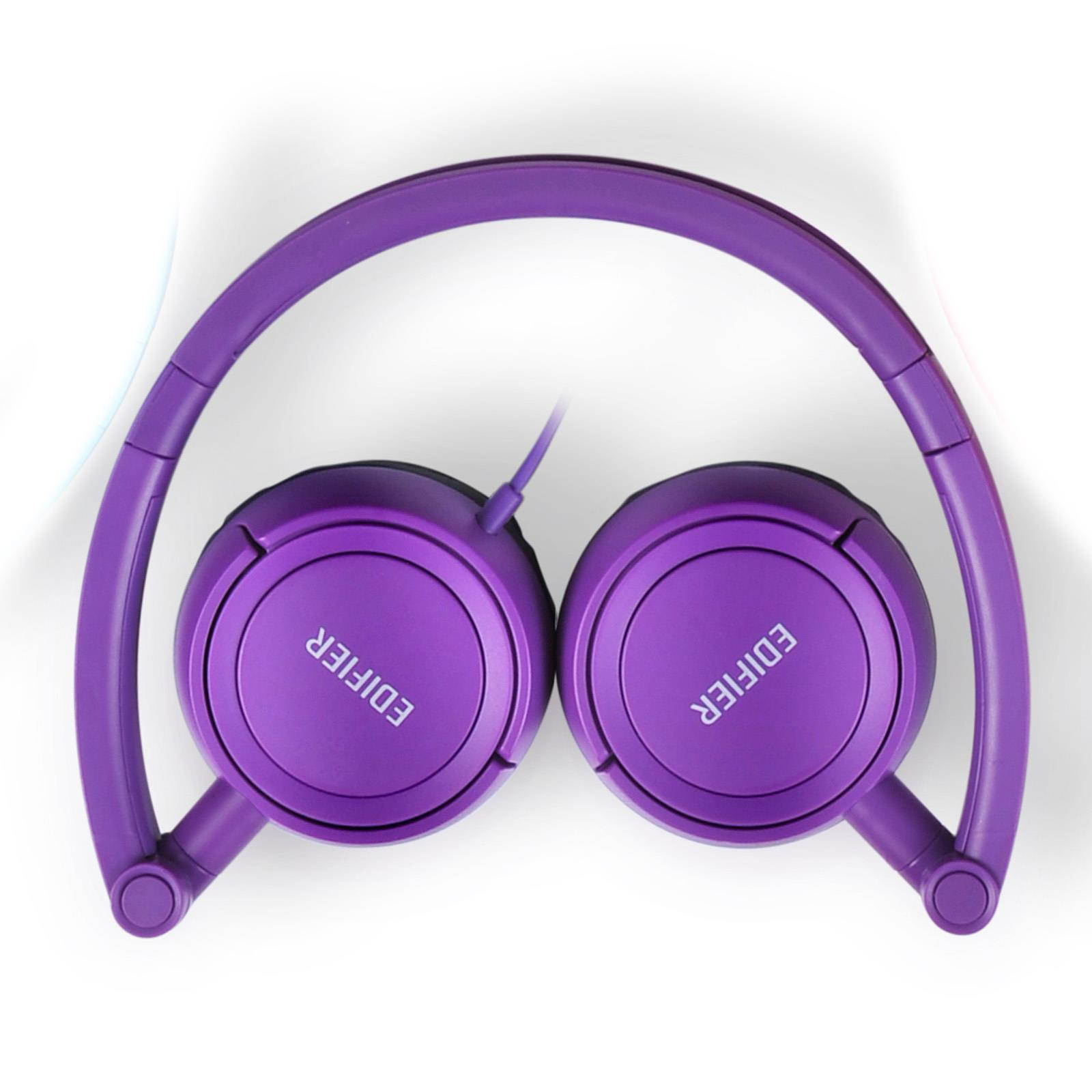 Edifier H650 Headphones - Hi-Fi On-Ear Foldable Noise-Isolating Stereo Headphone, Ultralight and Tri-fold Portable - Black White Orange Blue Violet/Purple Pink