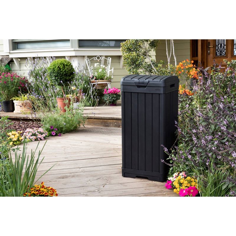 39gal Baltimore Outdoor Resin Trashcan Black - Keter