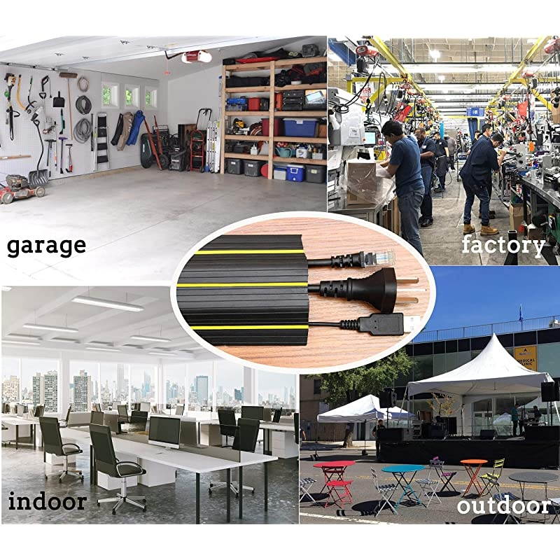 overfloor CordCable Protector 3 Cord Channels Fastening Wire Organizer Easy to Install Black