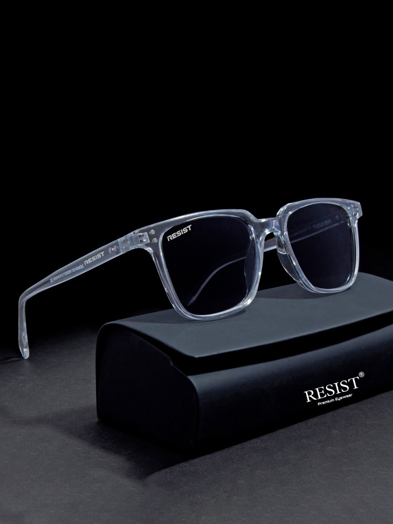 Resist Eyewear Black Wayfarer uv protected Unisex Sunglasses