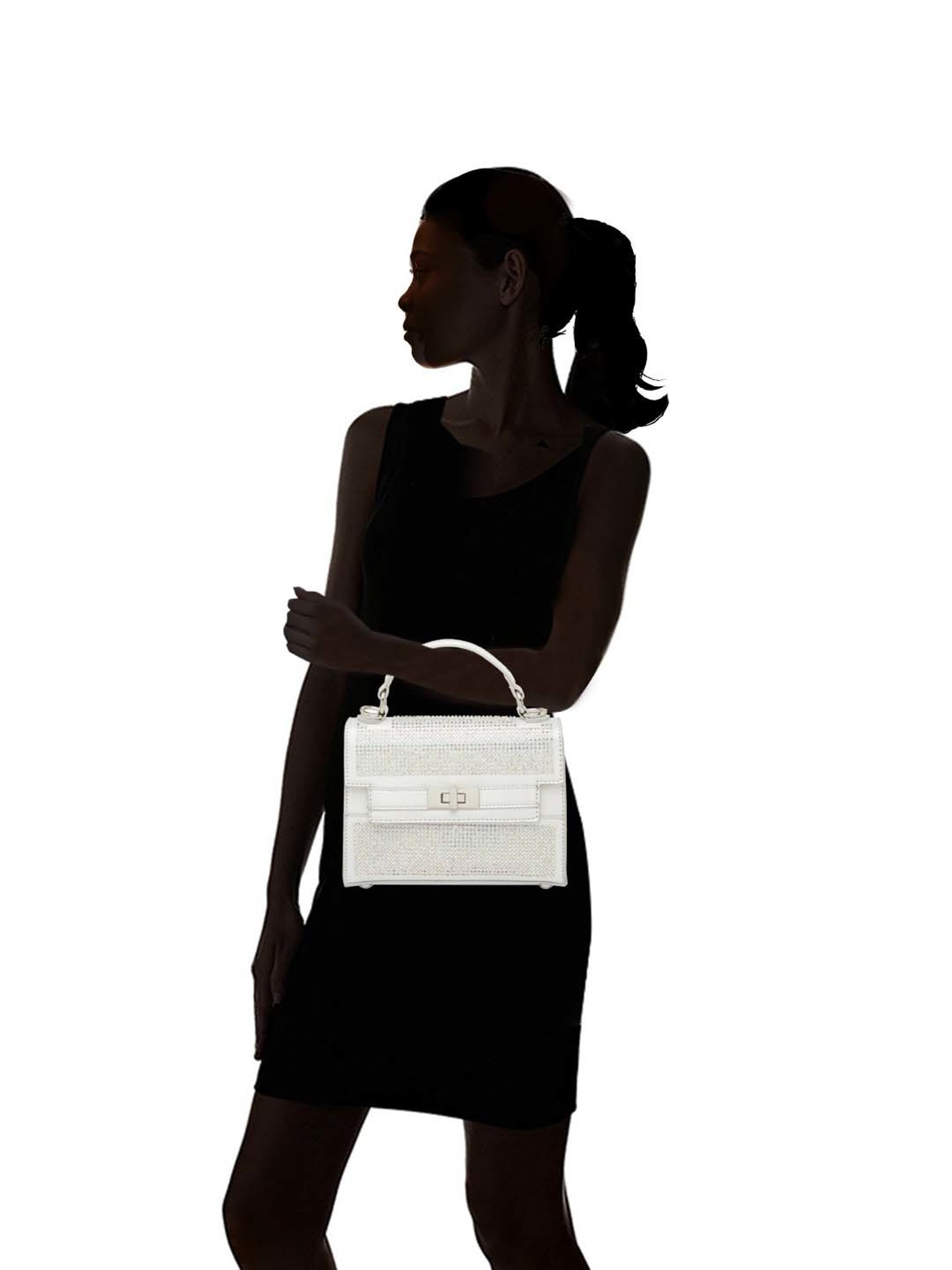 Call It Spring BULLETPROOF100 White Embellished Medium Satchel Handbag