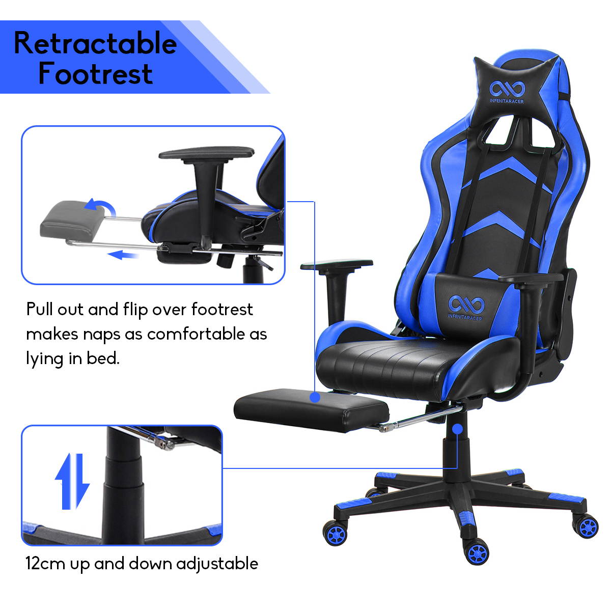 RESPAWN Sidewinder Gaming Chair, PU Leather, in Rage Red (RSP-125-RED)