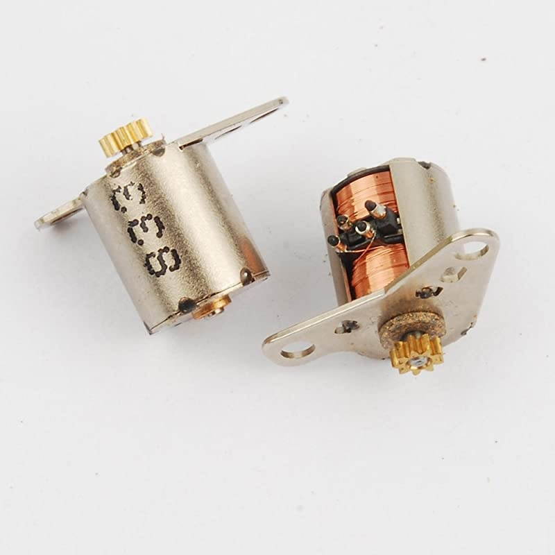 Dia 6mm 153V dc 2 Phase 4 Wire Micro Stepper Motor with Copper Gear Dia 1mm Output Shaft for DIY Mini Robot Or Camera