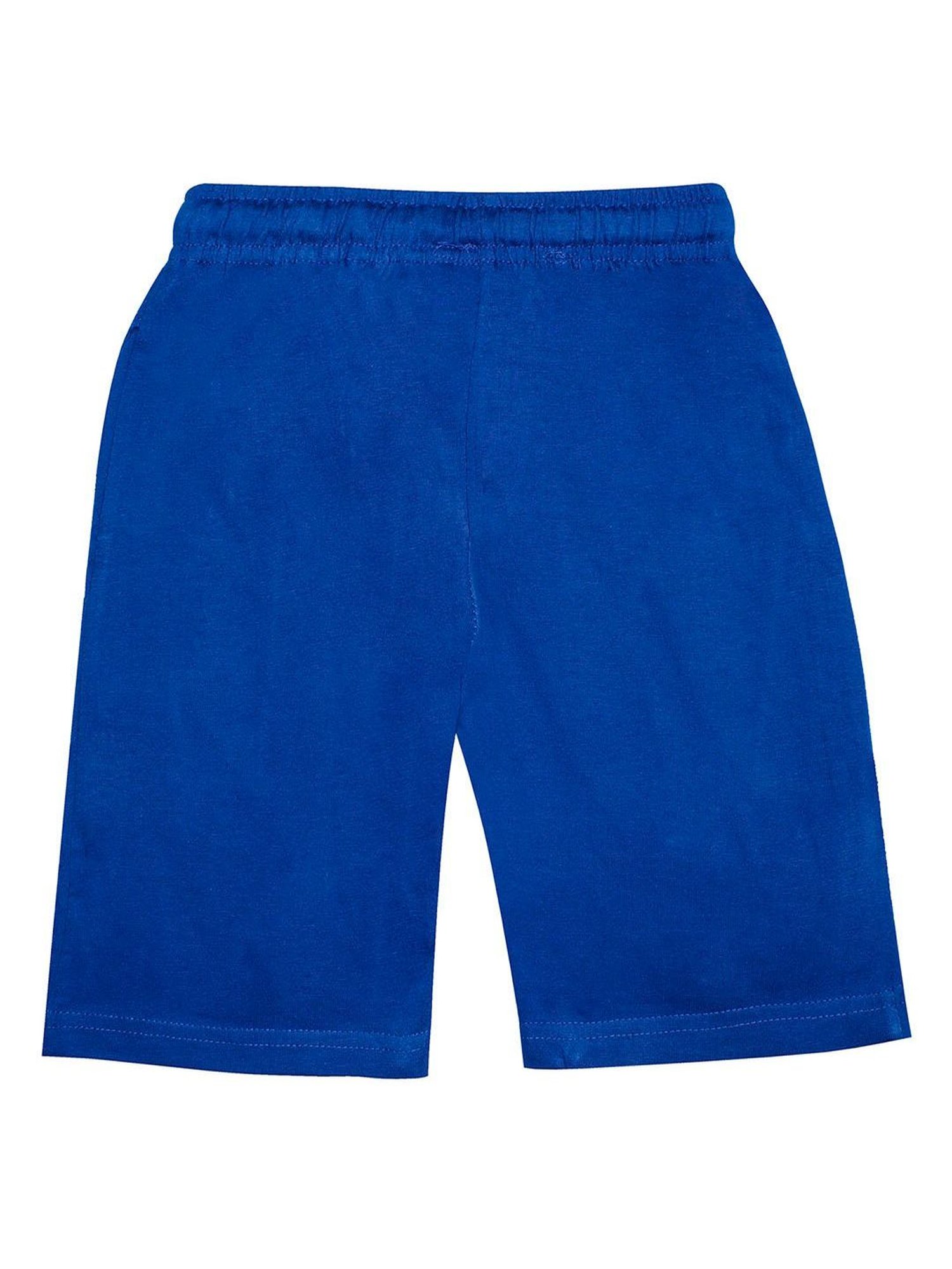 Kiddopanti Kids Royal Blue & Red Solid Shorts (Pack Of 2)
