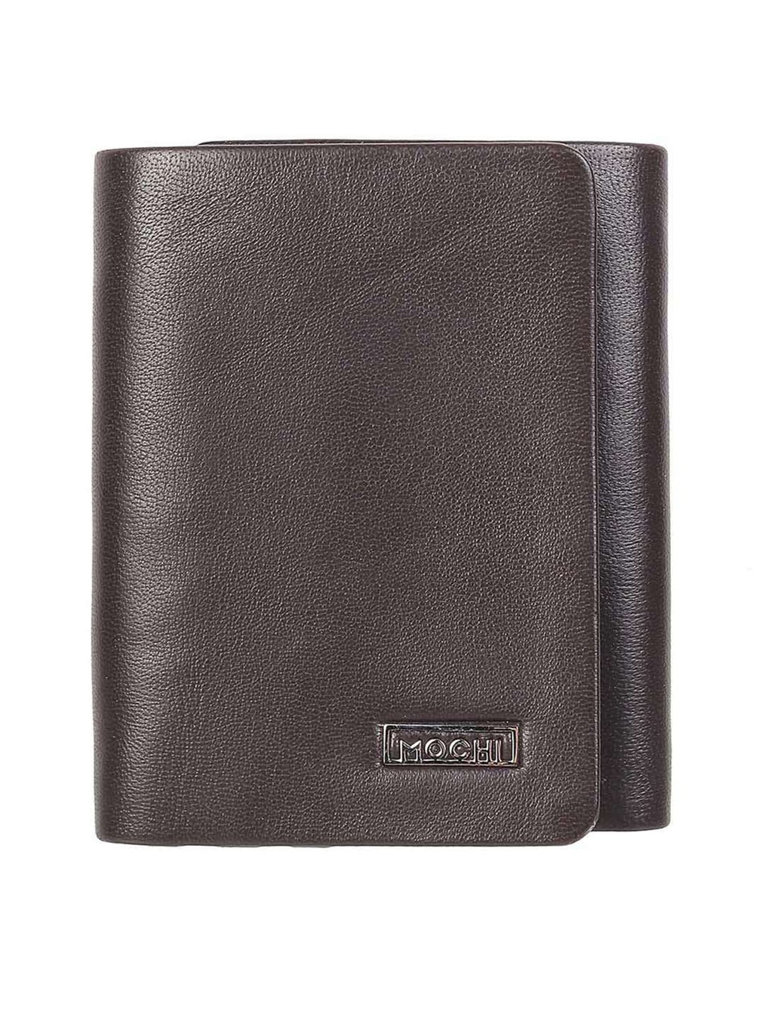 Mochi Brown Casual Leather Tri-Fold Wallet for Men
