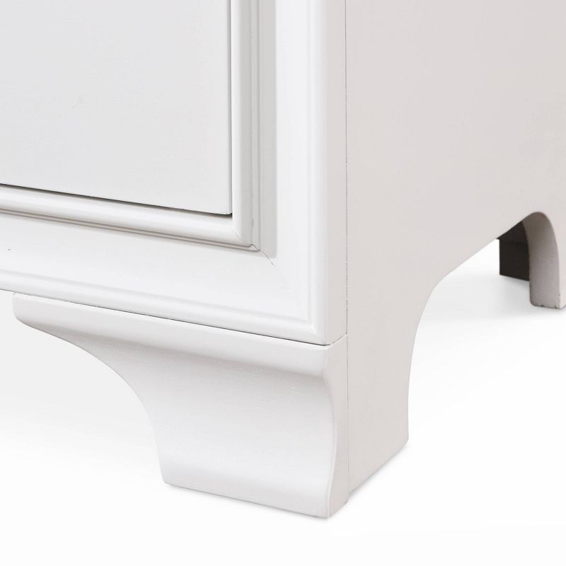 Edmond 3 Drawer Nightstand with USB White - ClickDecor