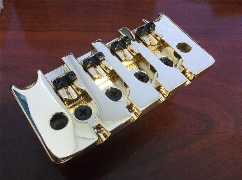 NEW - Hipshot 4-String Bass Tremolo Bridge, 2-1/4" Spacing - GOLD