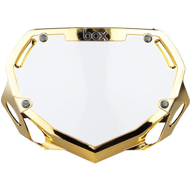 BOX Two BMX Number Plate Gold/Chrome Small