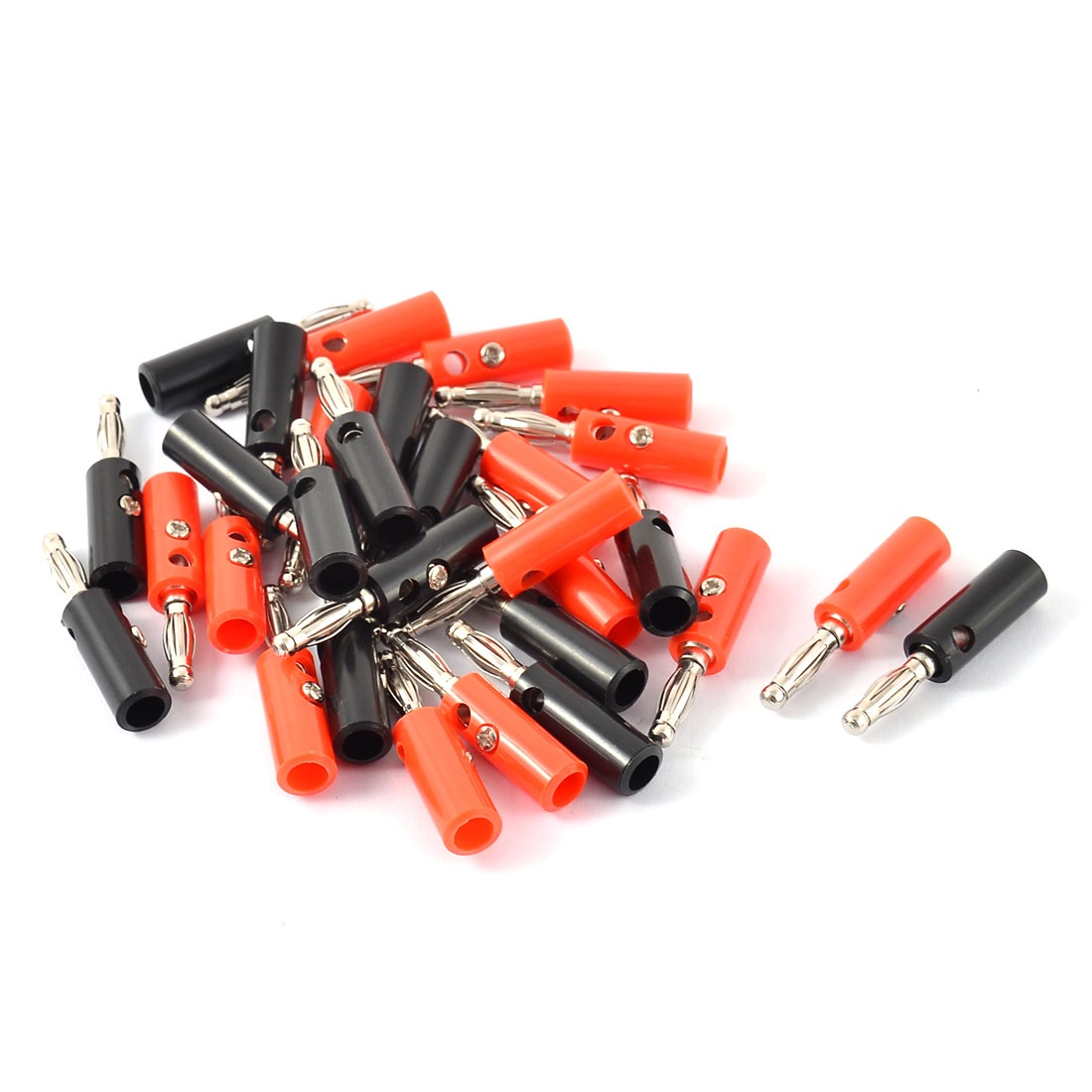 Global Bargains 30pcs 4mm Black Red Audio Speaker Cable Wire Connector Banana Plug Jack Coupler