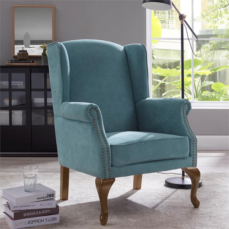 Lorell Wingback Arm Chair - Ocean White - Comfort Pointe