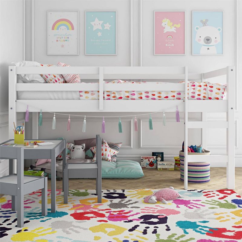 Twin Jayla Loft Bed White - Dorel Living