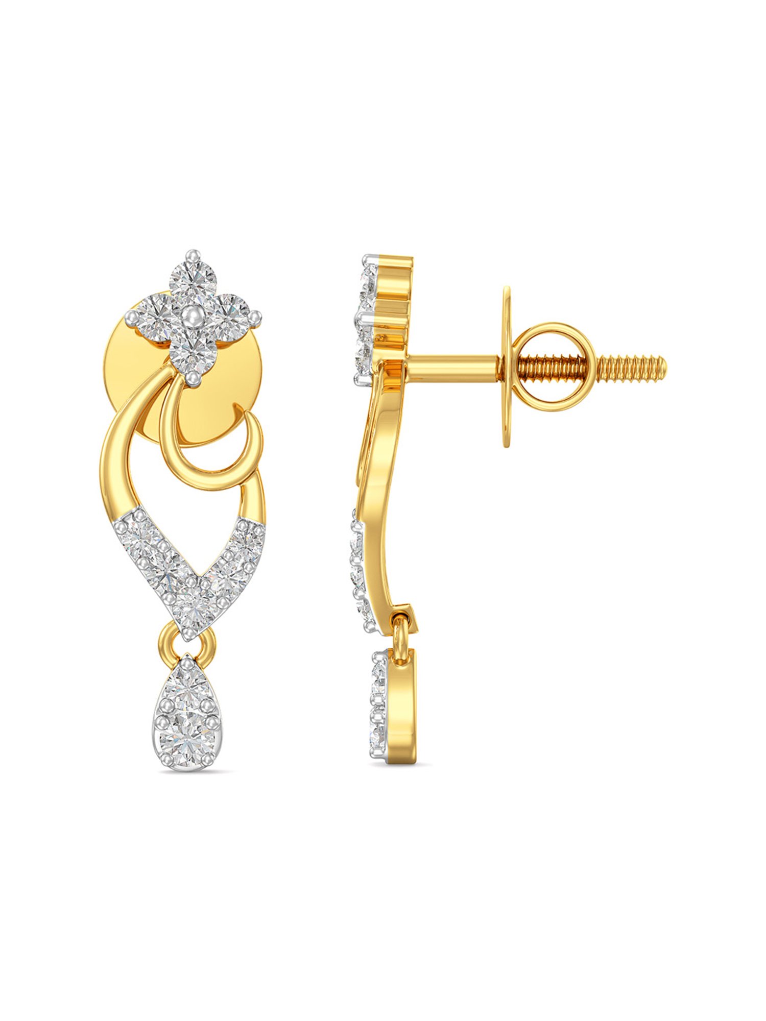 Joyalukkas 18k Gold & Diamond Drop Earrings