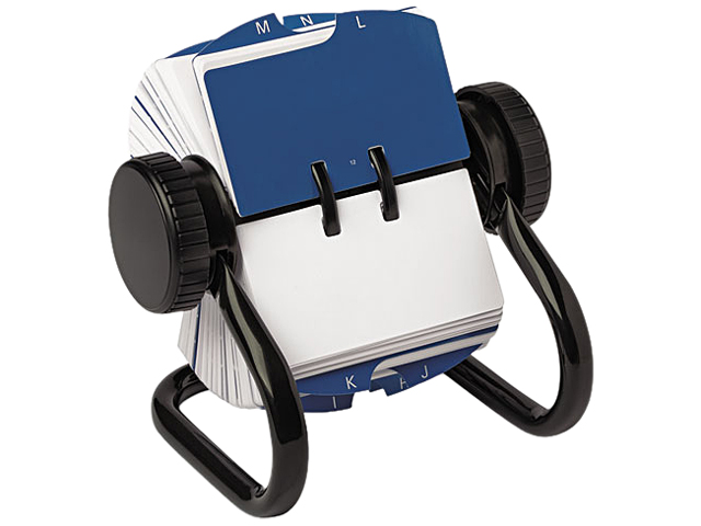 Rolodex 66700 Open Rotary Card File Holds 250 1 3/4 x 3 1/4 Cards, Black