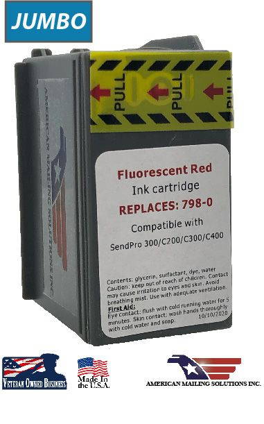 Jumbo~Double Yield ~ SL-798-0 Ink Cartridge for Pitney Bowes SendPro C200, C300 and C400 Postage Meters.