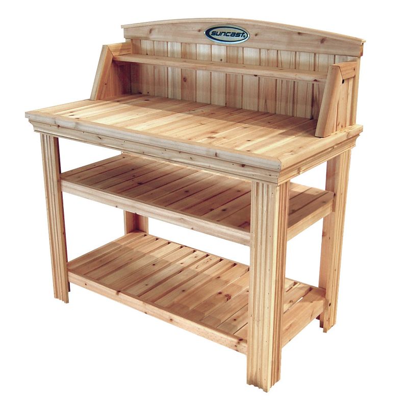 Galvanized Potting Bench Gray - Poly-Tex