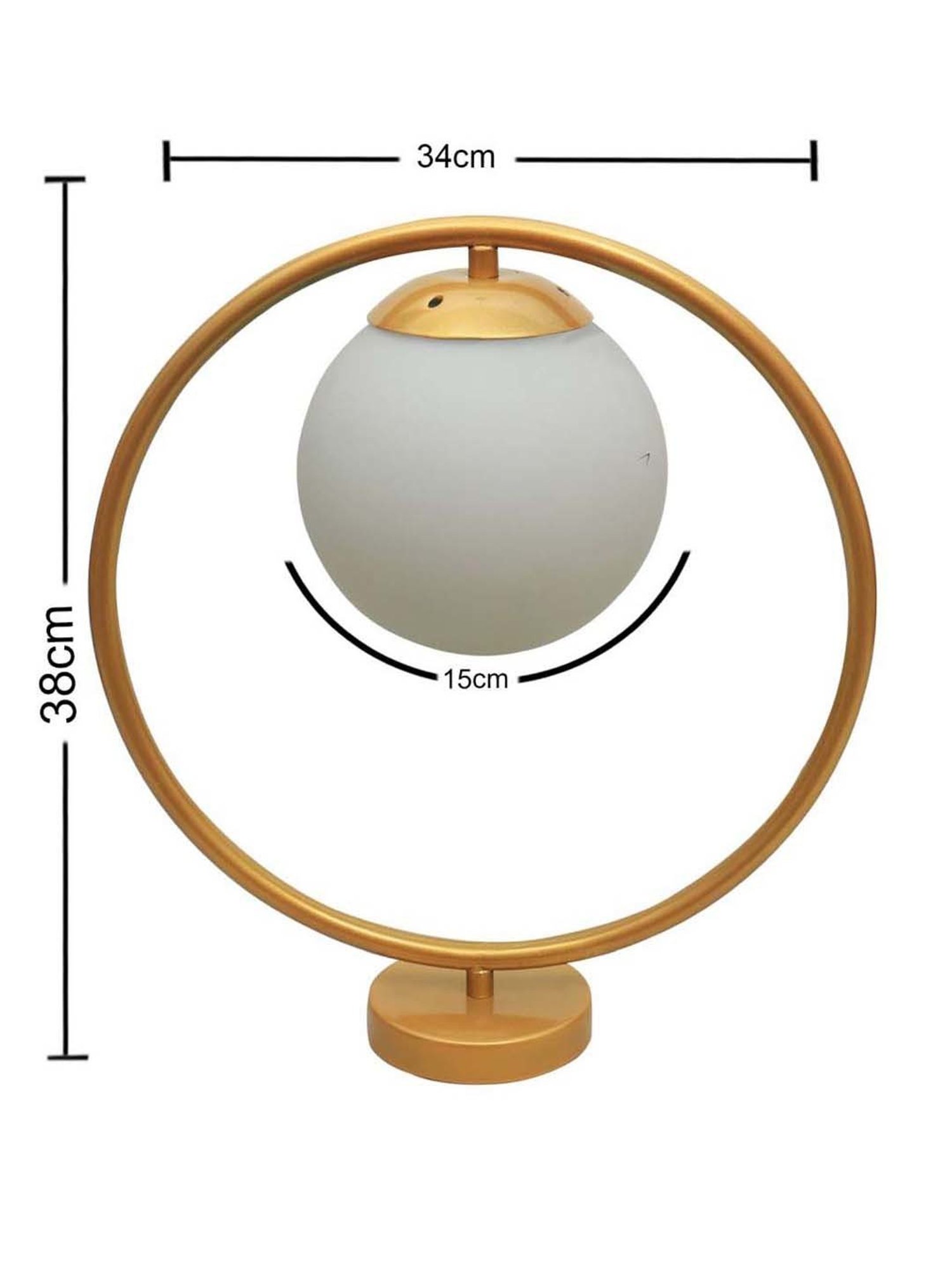 Homesake White & Golden Metal Bedside Globe Desk Lamp