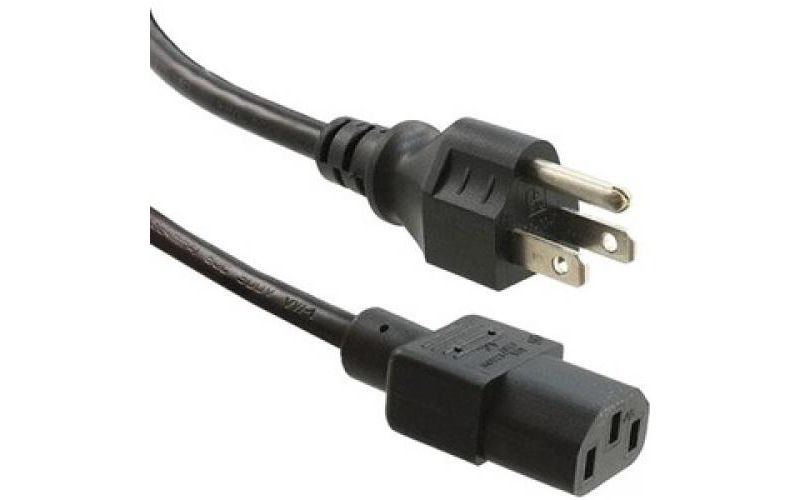 Unirise Standard Power Cord - For Desktop Computer, Monitor - 125 V AC / 15 A - Black