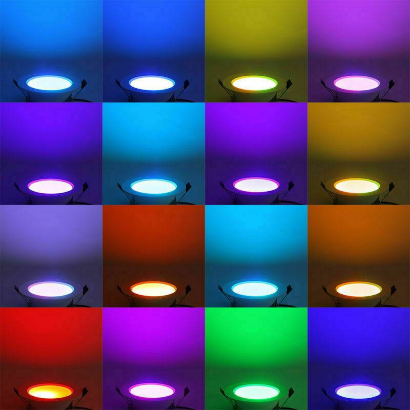 US 5W RGB LED Ceiling Fixtures Light Recessed Panel Downlight Spot Lamp + Remote