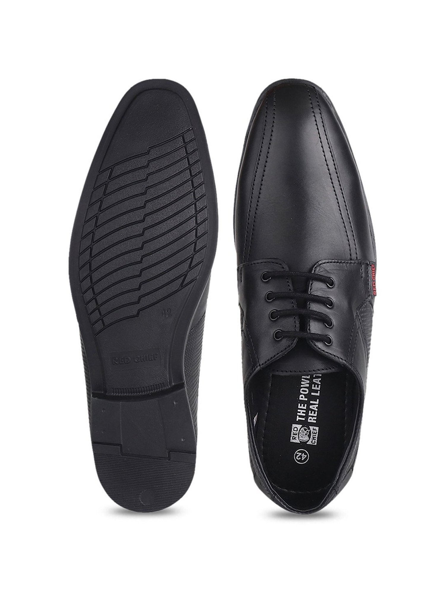 Red Chief Men's Black Derby Shoes