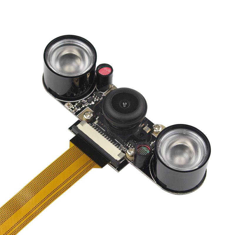 Raspberry Pi Zero Night Vision Camera + 2Pcs IR LED 5MP Camera Module for Raspberry Zero Wide Angle Fish Eye Webcam
