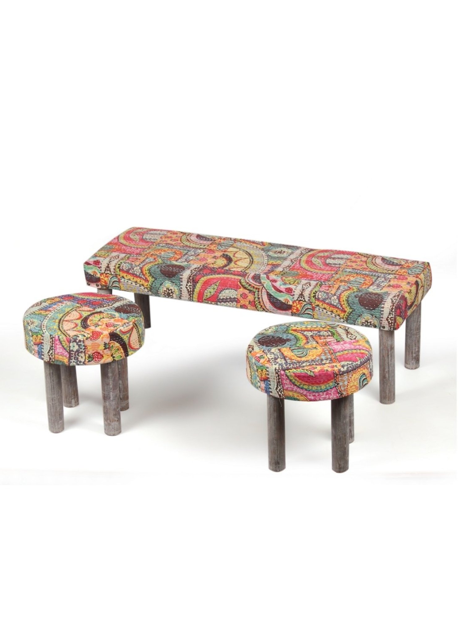 Chumbak Jodhpur Sailor Solid Blue Sheesham Wood Bench