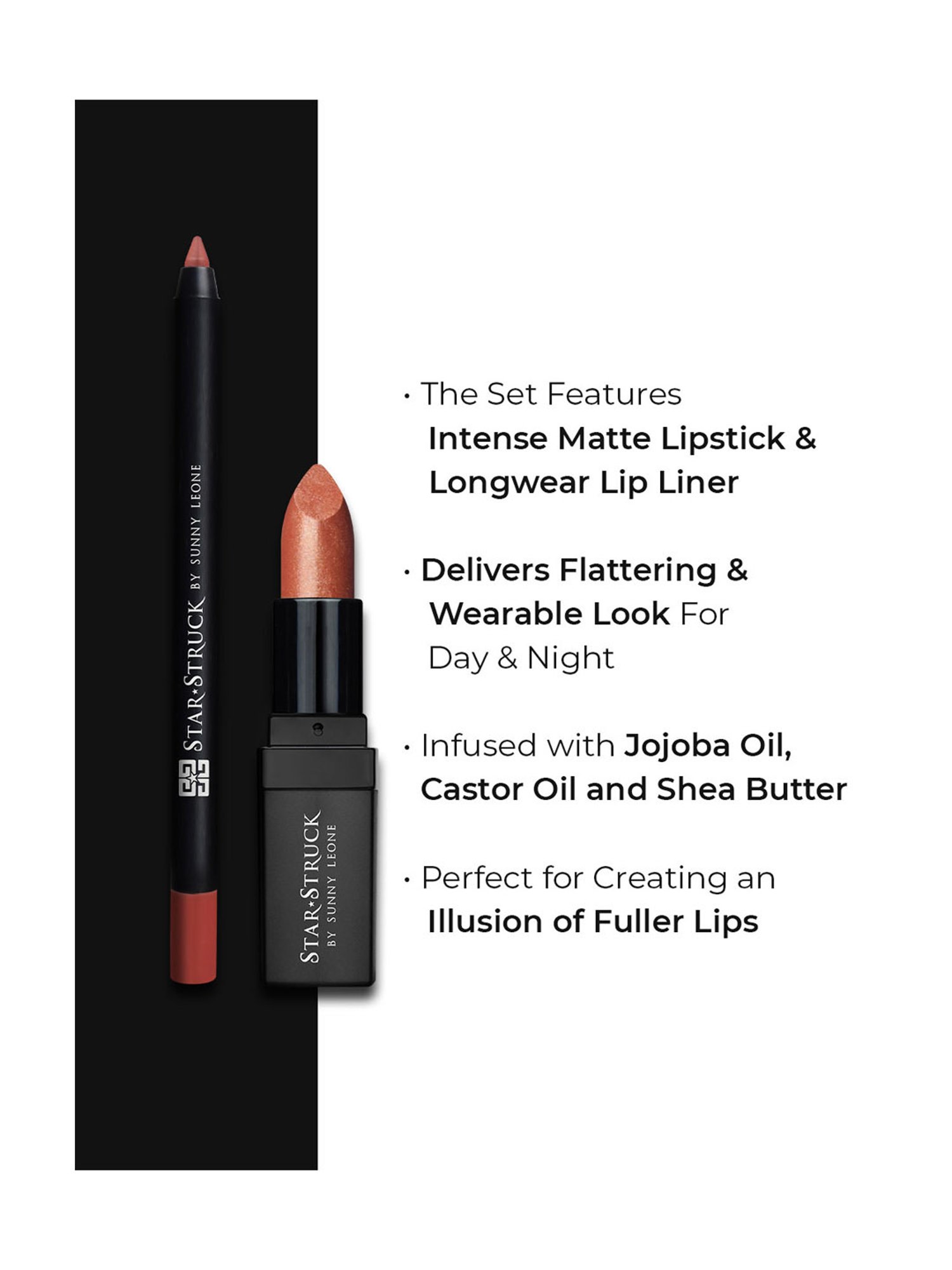 StarStruck By Sunny Leone Intense Matte Lip Color & Lip Liner Bronze Beauty