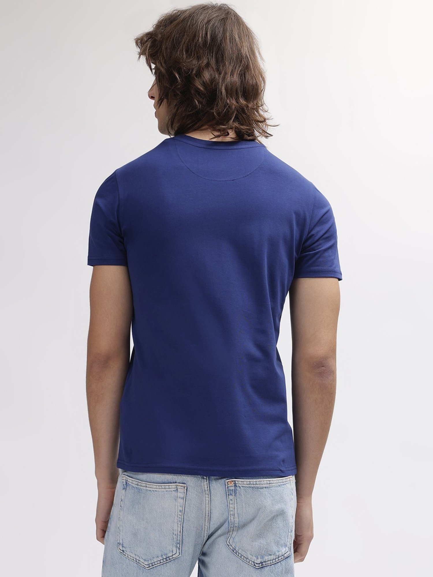Iconic Navy Cotton Regular Fit T-Shirt