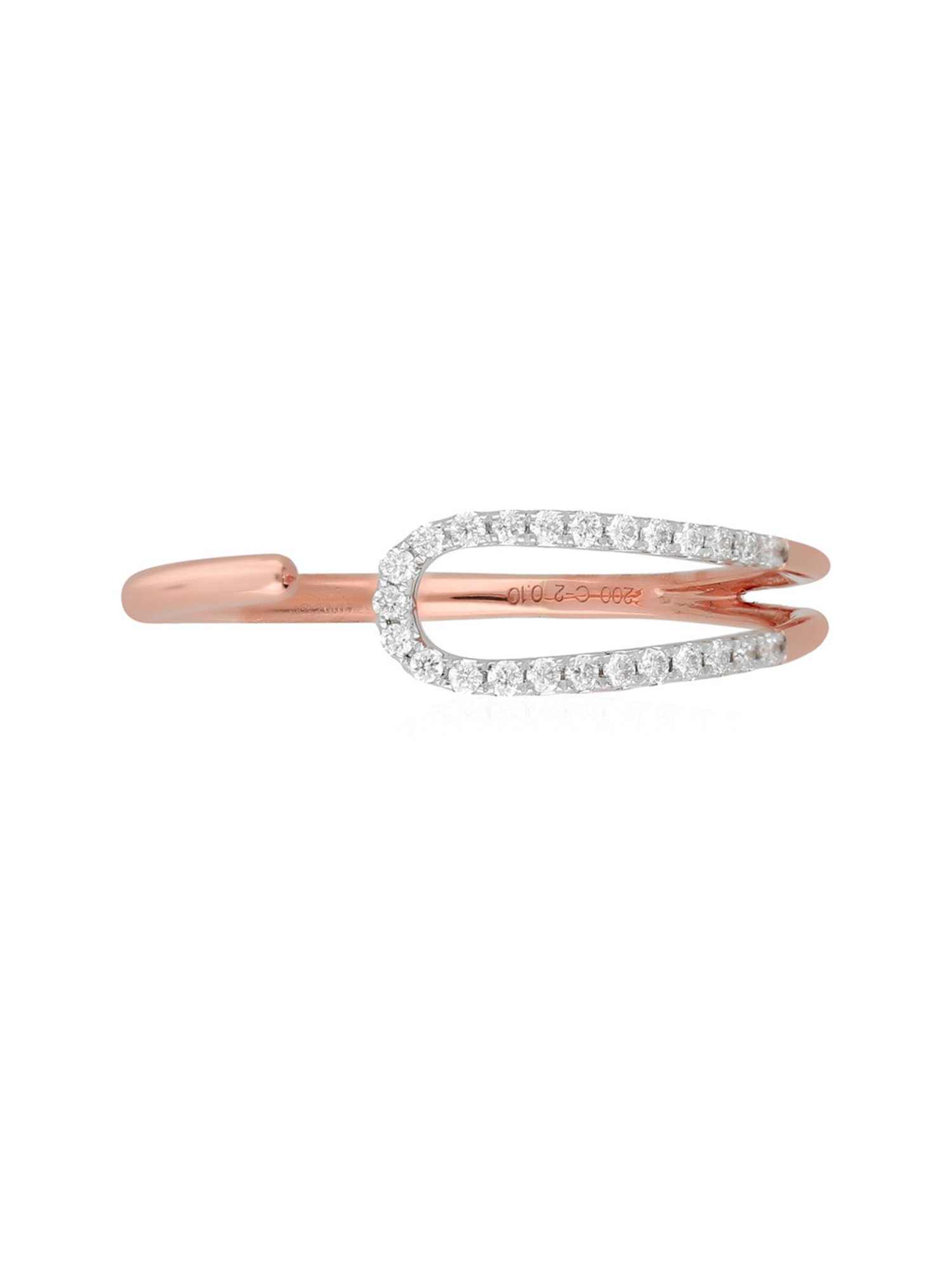 Malabar Gold and Diamonds 18k Rose Gold Diamond Ring