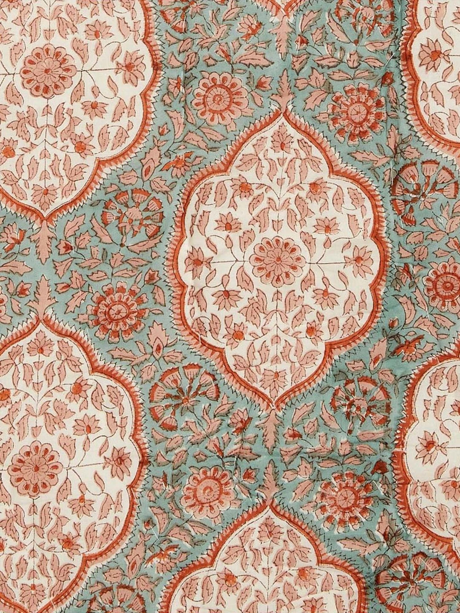 Maspar Vincent Green & Blue Cotton 120 TC Reversible Quilt - Set of 1