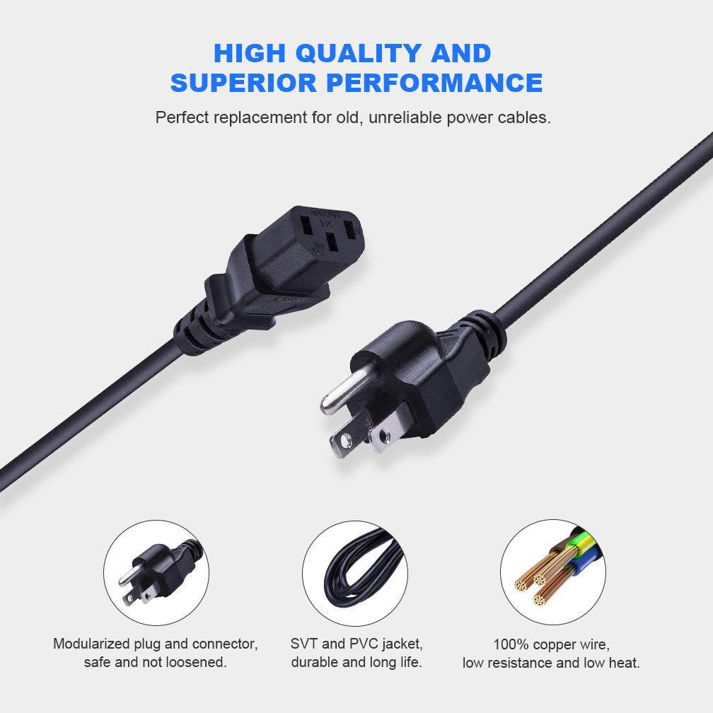 Audiophile AC Power Cable -  10AWG HiFi Power Cord 5FT