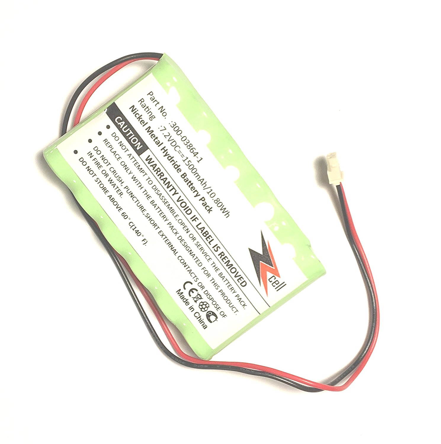 ZZcell Battery For Honeywell Alarm 300-03864-1 Lynx L3000, Lynx L5000, Lynx L5100, 1500mAh (NOTE: Battery Connector - 2 Prong)