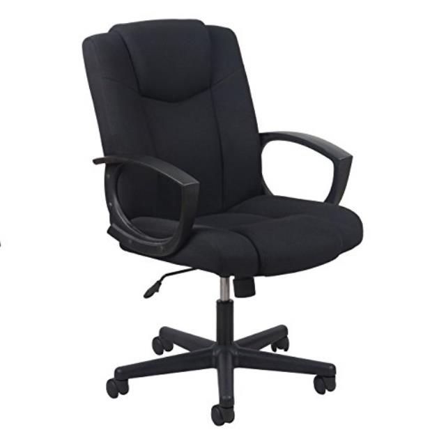 OFM Essentials Collection Mid-Back Swivel Upholstered Task Chair, in Black (ESS-3080)